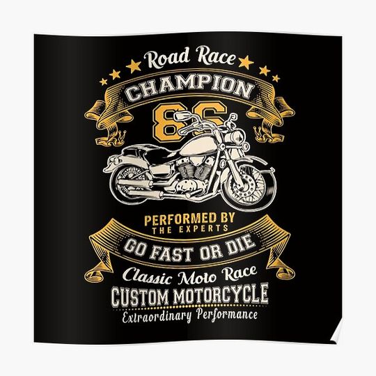 Discover road race of a Vintage harley motors davidson Premium Matte Vertical Poster