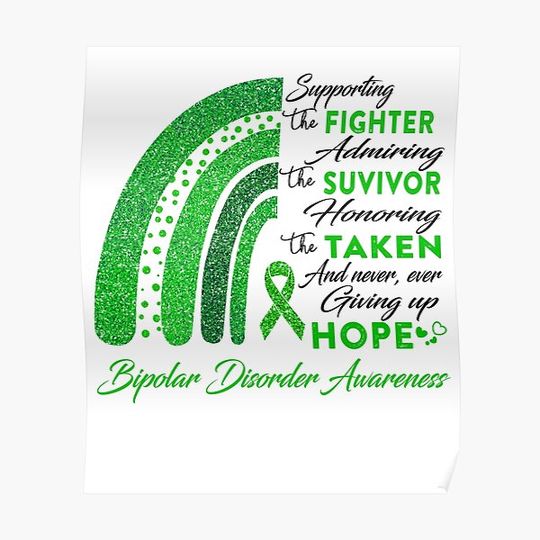 Discover Bipolar Disorder Warrior Supporting Fighter Bipolar Disorder Awareness Premium Matte Vertical Poster
