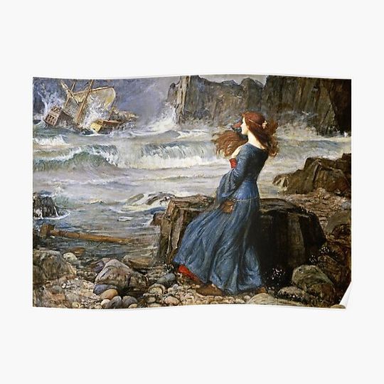 Discover John William Waterhouse - Miranda - The Tempest Premium Matte Vertical Poster