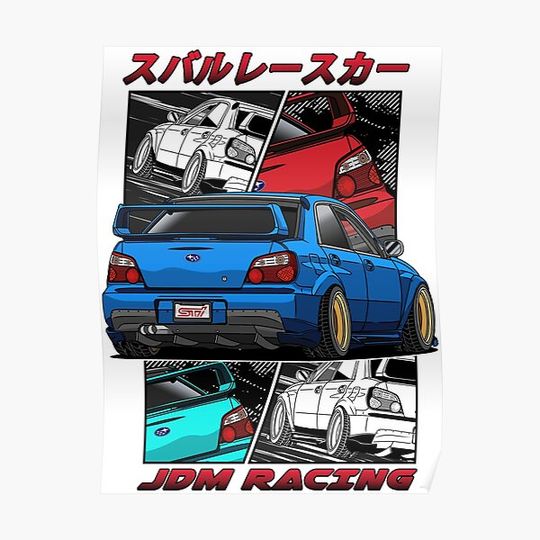 Discover JDM Subie Impreza WRX STi Street Racing Premium Matte Vertical Poster