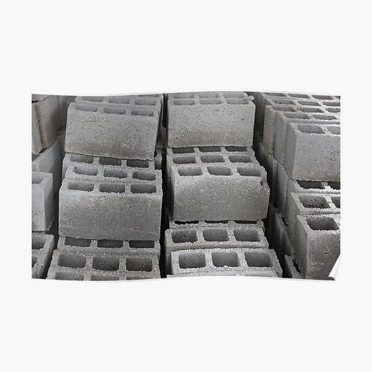 Discover Concrete Blocks at a Construction Site Premium Matte Vertical Poster