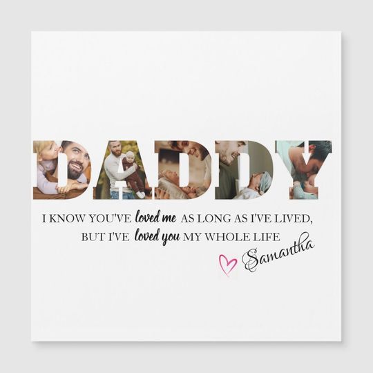 Discover Minimalist DADDY Photo Collage Happy Father's Day