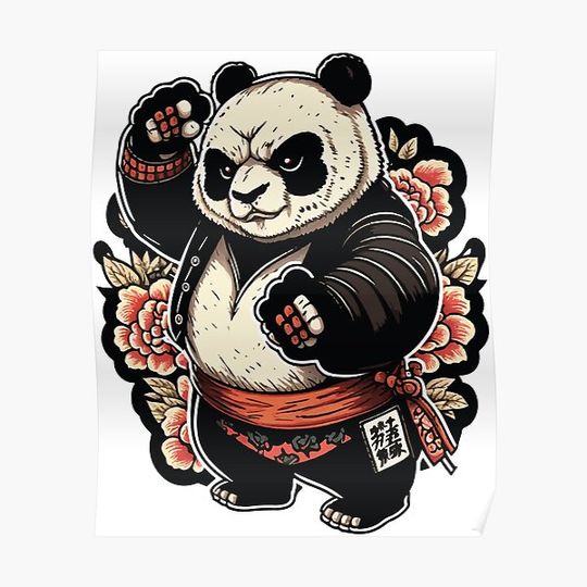 Discover yakuza panda mascot Premium Matte Vertical Poster