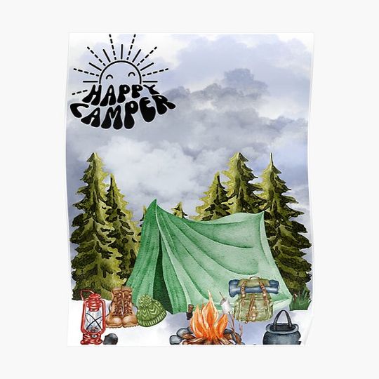 Discover Happy camper Premium Matte Vertical Poster