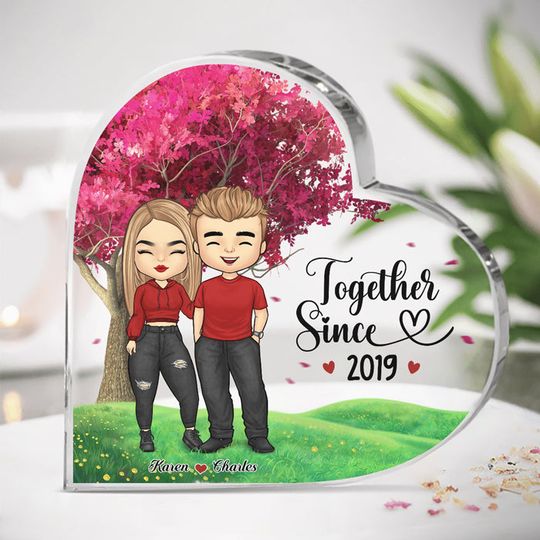Discover I'm Yours, No Returns Or Refunds - Couple Personalized Custom Heart Shaped Acrylic Plaque