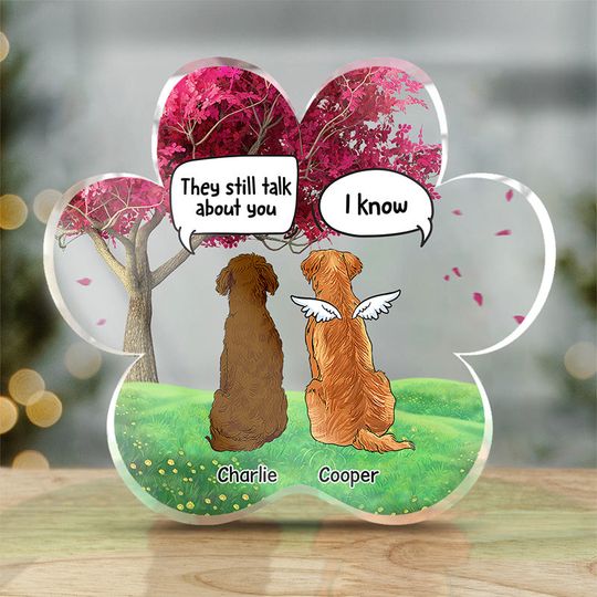Discover Forever Remembered, Forever Missed - Memorial Personalized Custom Paw Shaped Acrylic Plaque - Sympathy Gift, Gift For Pet Owners, Pet Lovers