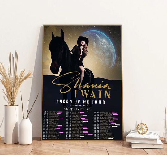 Discover Queen Of Me Tour 2023 Poster, Shania Twain Singer Print, Gift For Fans