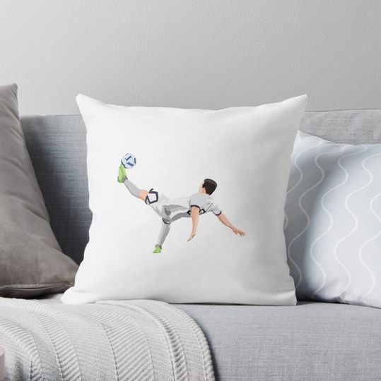 Discover Messi Bicycle Kick Throw Pillow