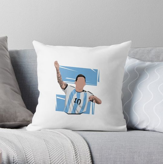 Discover Messi Singing with Crowd World Cup 2022 Throw Pillow