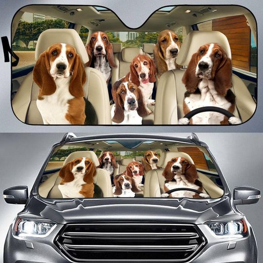 Discover Basset Hound Car Sunshade - Pet Sun Shade and Decoration