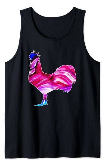Discover Watercolor Chicken Silhouettes Art Funny Rooster Lover Tank Top