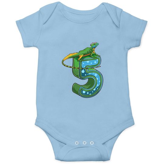 Discover 5 Year Old Lizard Reptile 5th Birthday Party Onesie