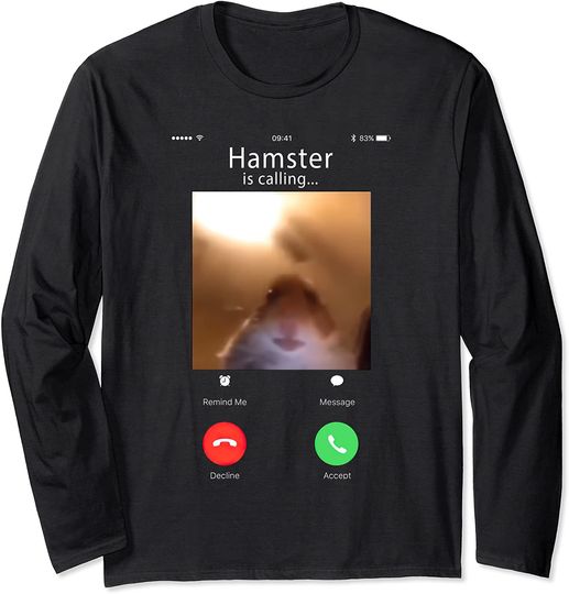 Discover Dank meme hamster staring front camera hamster calling gift Long Sleeve