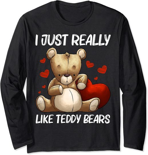 Discover Cool Teddy Bear Gift for Men Women Plush Stuffed Toy Animal Long Sleeve