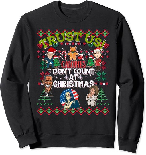 Discover Christmas Biden Fauci Obama Pelosi Kammie Funny Christmas Sweatshirt