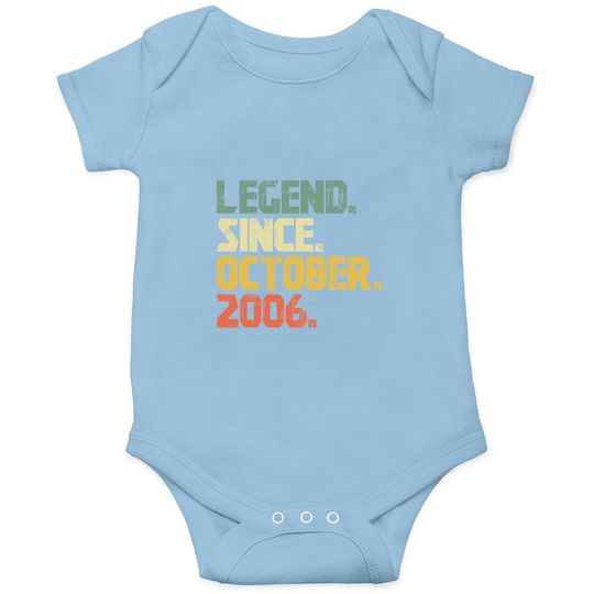 Discover 15 Years Old Gifts Onesie- Legend Since October 2006 Onesie
