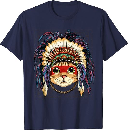 Discover Native Indian Cat Native American Indian Cat Lovers T-Shirt