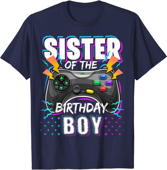 Discover Sister of the Birthday Boy Matching Video Game Birthday T-Shirt