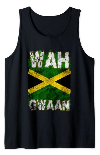 Discover Jamaica Shirt Wah Gwaan Rasta Cool Distressed Jamaican Flag Tank Top