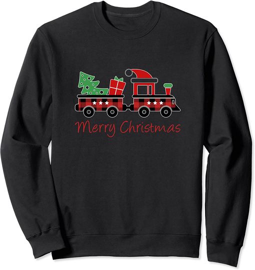 Discover Christmas Train Lumberjack Train Sweatshirt