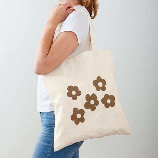 Discover y2k brown flower tote bag Tote Bag