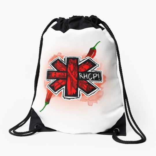 Discover Red Hot Chili Peppers logo Drawstring Bag