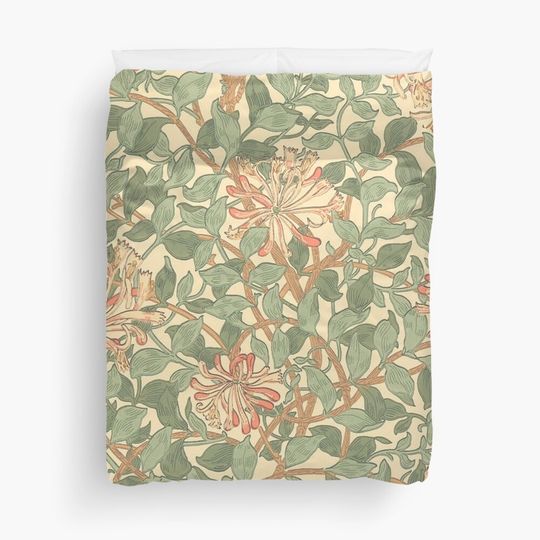 Discover William Morris Honeysuckle  Duvet Cover