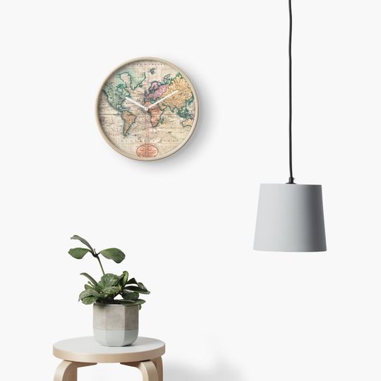 Discover Vintage World Map Clock