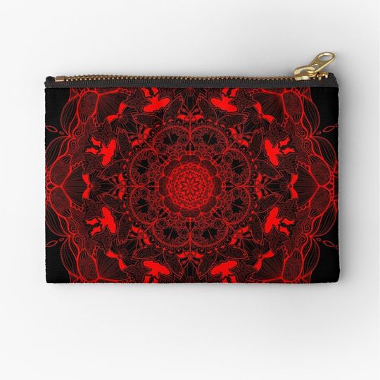 Discover Red Mandala Makeups Bag