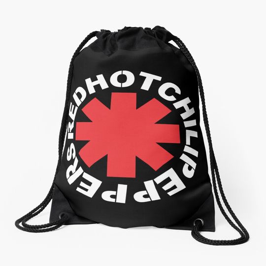 Discover Red Hot Chili Peppers logo Drawstring Bag