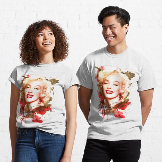 Discover Marilyn Monroe watercolor signature T-Shirt
