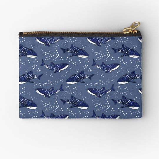 Discover Starry Whale Sharks (Dark version) Zipper Pouch