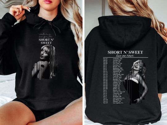 Disover Sabrina Carpenter Short N Sweet tour Double sided Hoodie