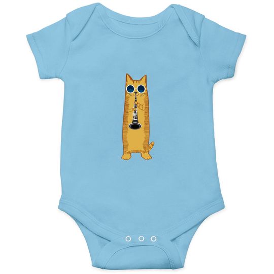 Discover Cool Cat Playing The Clarinet Design Hippy Hipster Kitty Onesie