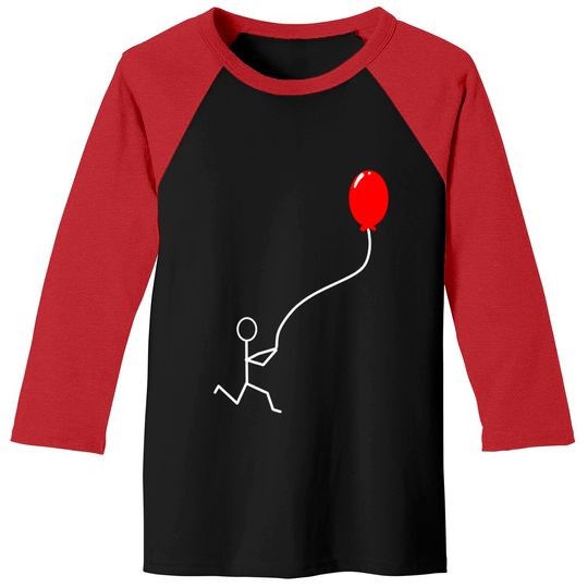 Discover Stick Man Balloon Baseball Tees