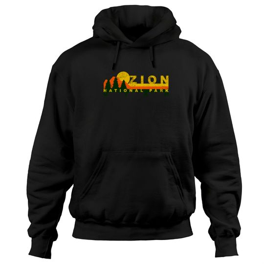 Discover Zion National Park Sunny Mountain Treeline Hoodie