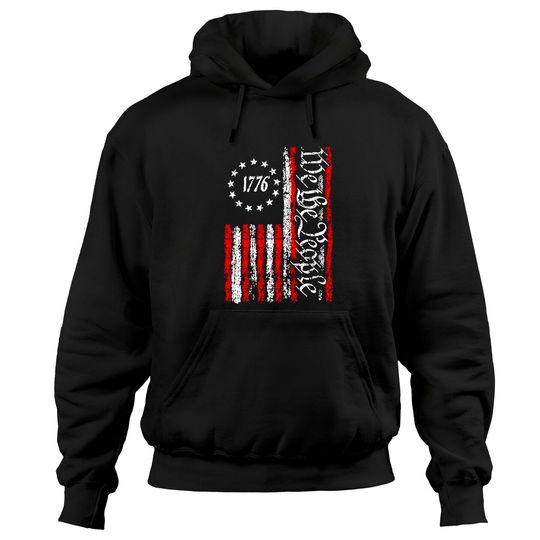 Discover Patriotic Vintage USA Flag 1776 Hoodie