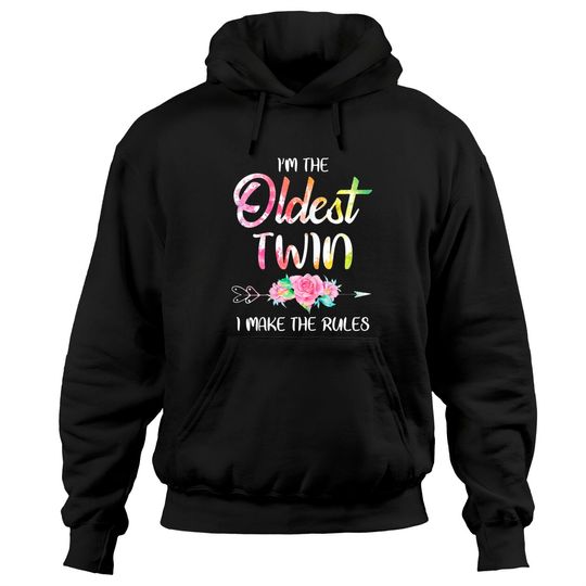 Discover Oldest Twin Hoodie Sibling Birthday Twins Matching Hoodie