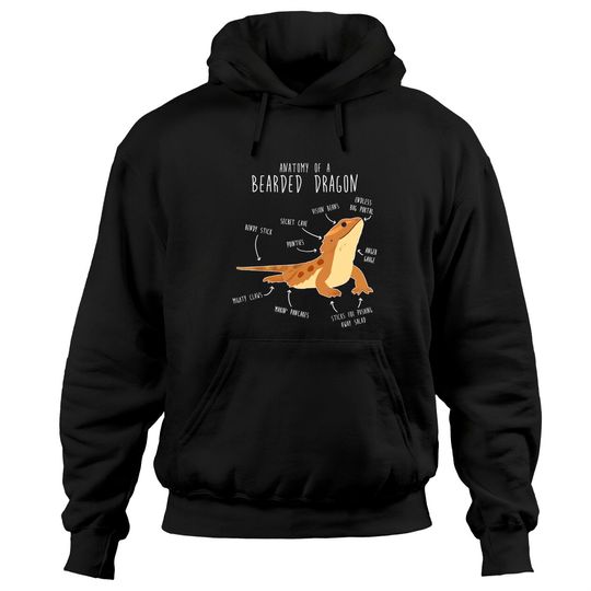 Discover The Anatomy of a Bearded Dragon, Pet Reptile Lizard Lover Hoodie