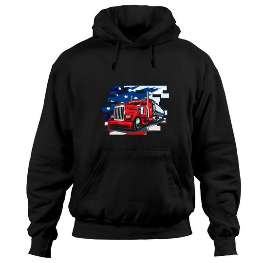 Discover Truck Driver American Flag Hoodie