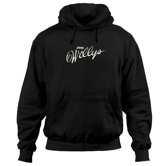 Discover Jeep Willys Script Logo Pullover Hoodie