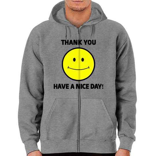 Discover Thank You Have A Nice Day Smiley Grocery Bag Novelty Zip Hoodie