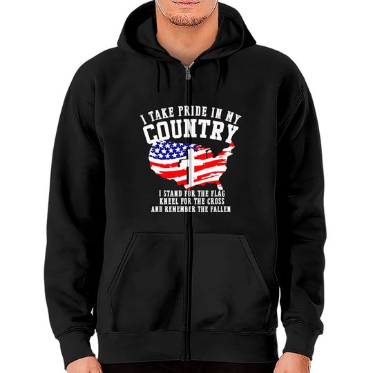 Discover Stand For The Flag Kneel For The Cross Patriotic 4th Of July Zip Hoodie