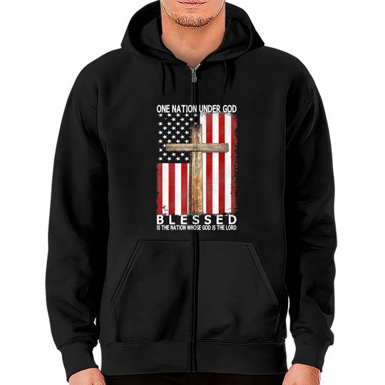 Discover One Nation Under God Christian Jesus Zip Hoodie