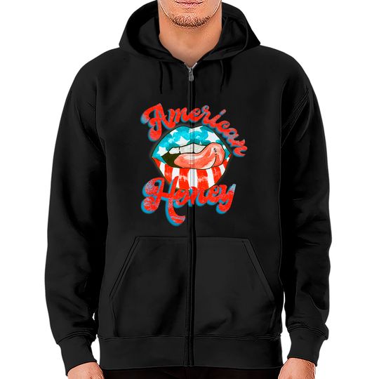 Discover Usa Lips American Honey Zip Hoodie