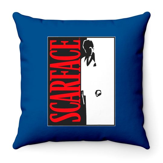 Discover Scarface Black And White Movie Poster Graphic Throw Pillows