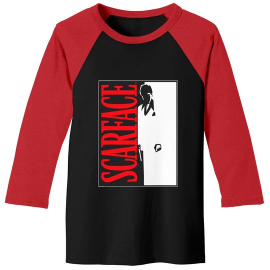 Discover Scarface Black And White Movie Poster Graphic Baseball Tees