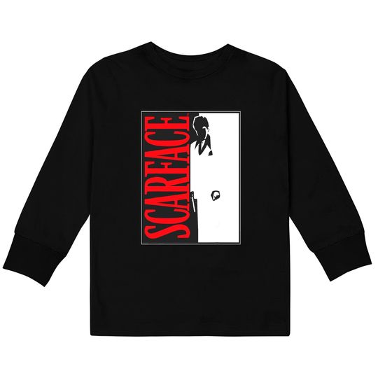 Discover Scarface Black And White Movie Poster Graphic Kids Long Sleeve T-Shirts