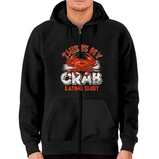 Discover This Is My Crab Eating Zip Hoodie
