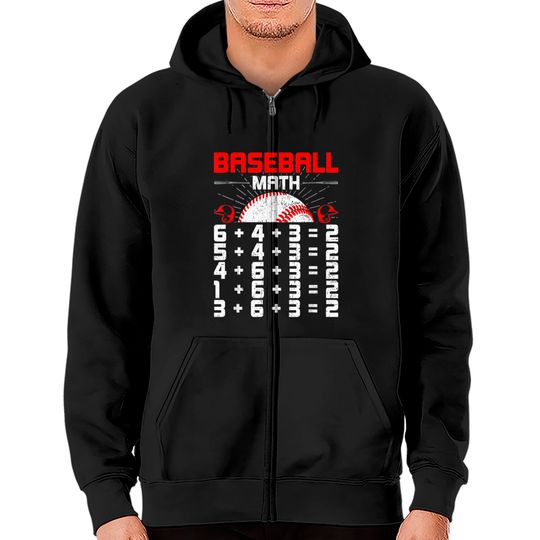 Discover Baseball Math Double Play Baseball Lover Zip Hoodie